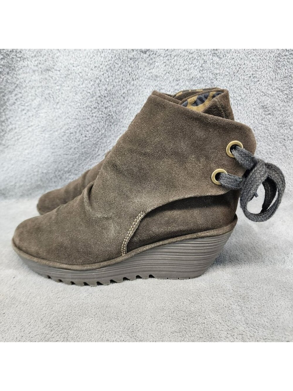 Fly London Shoes Womens EU 38 Size 7.5 Yama Brown Suede Ankle Boots *Read*